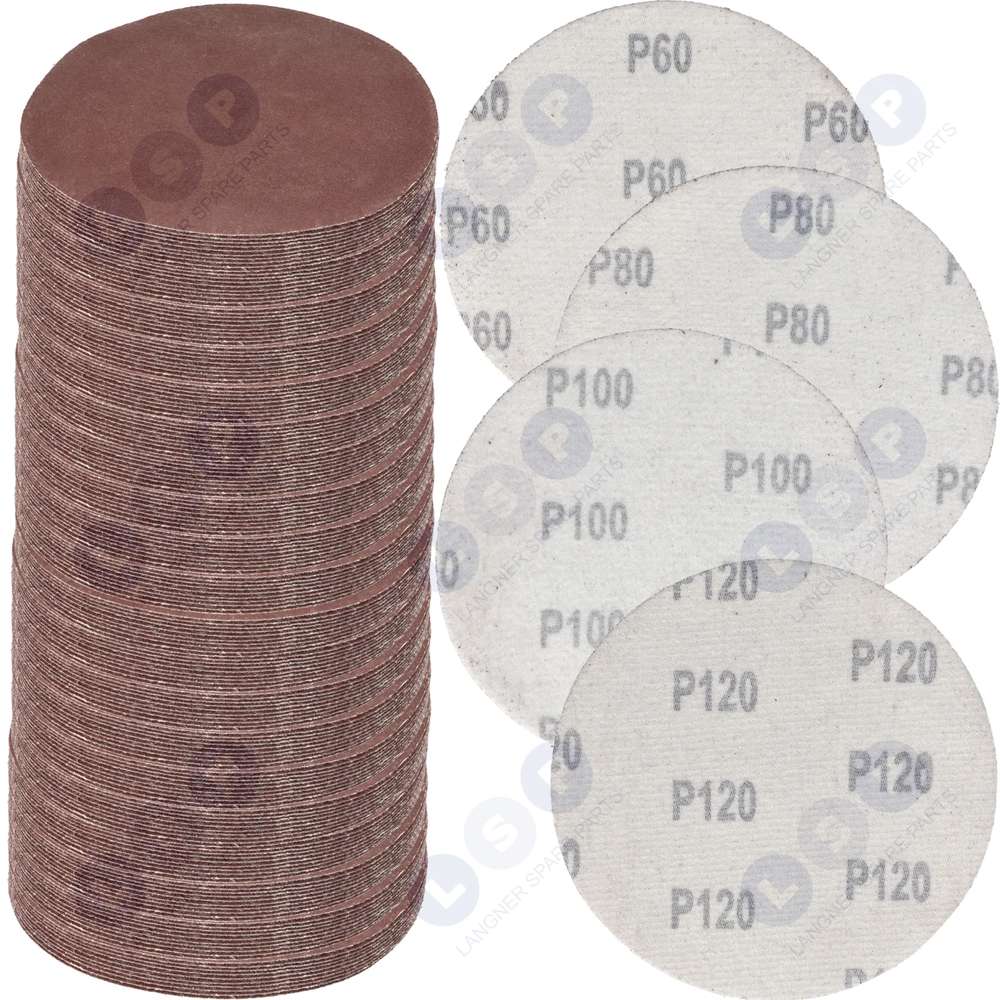 Papierový brúsny kotúč 125mm Kotúče na suchý zips do brúsky súprava 200 ks